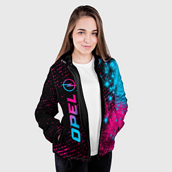 Куртка с капюшоном женская Opel - neon gradient: по-вертикали, цвет: 3D-черный — фото 2