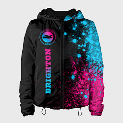Куртка с капюшоном женская Brighton - neon gradient: по-вертикали, цвет: 3D-черный