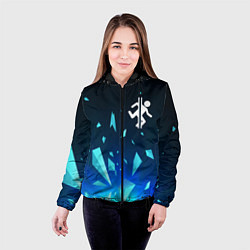 Куртка с капюшоном женская Portal взрыв частиц, цвет: 3D-черный — фото 2