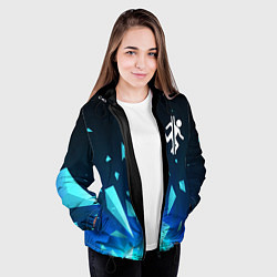 Куртка с капюшоном женская Portal взрыв частиц, цвет: 3D-черный — фото 2