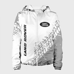 Куртка с капюшоном женская Land Rover speed на светлом фоне со следами шин: н, цвет: 3D-белый