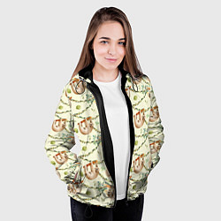 Куртка с капюшоном женская Ленивцы висят на лианах, цвет: 3D-черный — фото 2