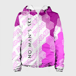 Куртка с капюшоном женская No Mans Sky pro gaming: по-вертикали, цвет: 3D-белый