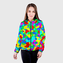 Куртка с капюшоном женская Форма маляра - кляксы, цвет: 3D-черный — фото 2