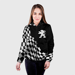 Куртка с капюшоном женская Peugeot racing flag, цвет: 3D-черный — фото 2