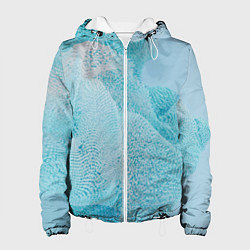 Куртка с капюшоном женская Волнообразное голубое множество шаров, цвет: 3D-белый