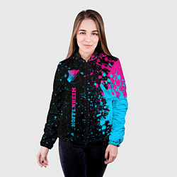 Куртка с капюшоном женская Hoffenheim - neon gradient: по-вертикали, цвет: 3D-черный — фото 2