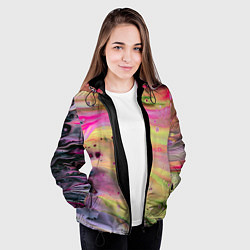 Куртка с капюшоном женская Растекающиеся краски, цвет: 3D-черный — фото 2