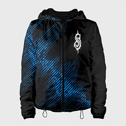 Куртка с капюшоном женская Slipknot звуковая волна, цвет: 3D-черный