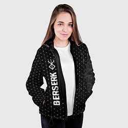 Куртка с капюшоном женская Berserk glitch на темном фоне: по-вертикали, цвет: 3D-черный — фото 2