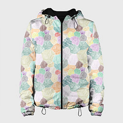 Куртка с капюшоном женская Геометрические фигуры скетч, цвет: 3D-черный