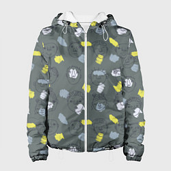 Женская куртка Лица и фигуры рисованные