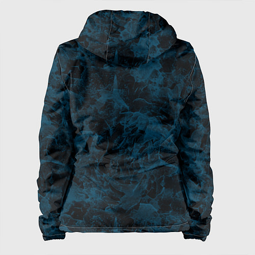 Женская куртка Синий и черный мраморный узор / 3D-Черный – фото 2