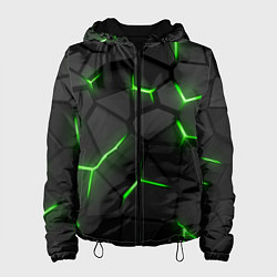 Куртка с капюшоном женская Green neon steel, цвет: 3D-черный