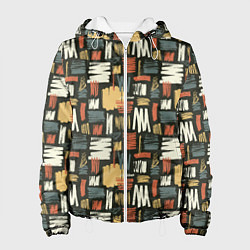 Куртка с капюшоном женская Узор штрихованный, цвет: 3D-белый