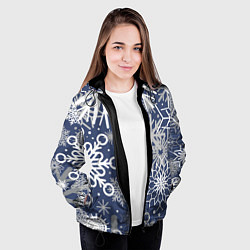 Куртка с капюшоном женская Волшебный снегопад, цвет: 3D-черный — фото 2