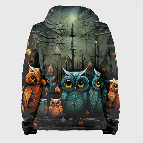 Женская куртка Совы в стиле Folk Art / 3D-Черный – фото 2