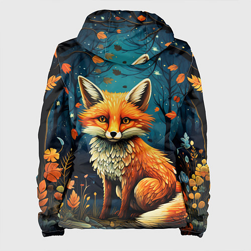 Женская куртка Лиса в Folk Art стиле / 3D-Черный – фото 2