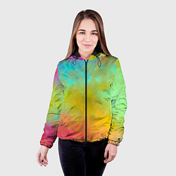 Куртка с капюшоном женская Разноцветная бумага, цвет: 3D-черный — фото 2