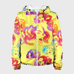 Куртка с капюшоном женская Радужные девушки, цвет: 3D-белый