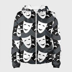 Куртка с капюшоном женская Две маски, цвет: 3D-белый