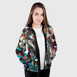 Куртка с капюшоном женская Волны - краски, цвет: 3D-черный — фото 2