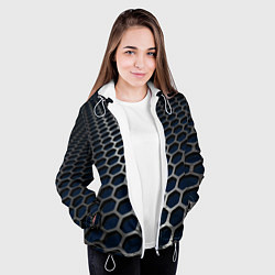 Куртка с капюшоном женская Металическая бронь, цвет: 3D-белый — фото 2