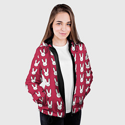 Куртка с капюшоном женская Bunny Pattern red, цвет: 3D-черный — фото 2