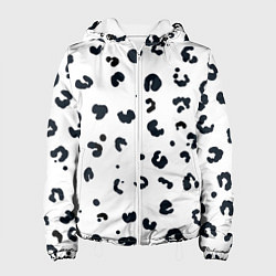 Куртка с капюшоном женская Снежный барсик, цвет: 3D-белый