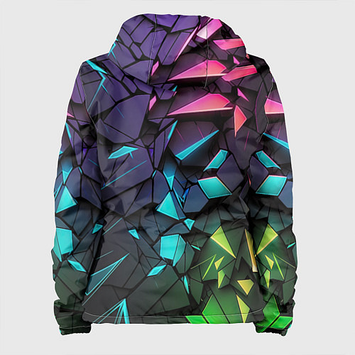 Женская куртка Неоновые абстрактные каменные плиты / 3D-Черный – фото 2