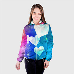 Куртка с капюшоном женская Dreamy Hearts Multicolor, цвет: 3D-белый — фото 2