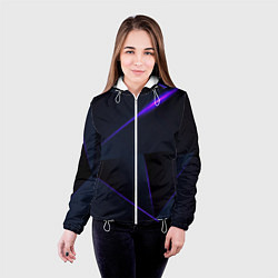 Куртка с капюшоном женская Geometry stripes neon stiil, цвет: 3D-белый — фото 2