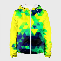 Куртка с капюшоном женская Yellow green texture, цвет: 3D-белый