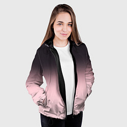 Куртка с капюшоном женская Градиент: от черного к розовому, цвет: 3D-черный — фото 2