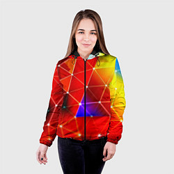Куртка с капюшоном женская Digital triangle abstract, цвет: 3D-черный — фото 2
