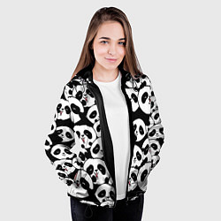 Куртка с капюшоном женская Весёлые панды, цвет: 3D-черный — фото 2