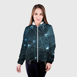 Куртка с капюшоном женская Сеть нейронов, цвет: 3D-белый — фото 2