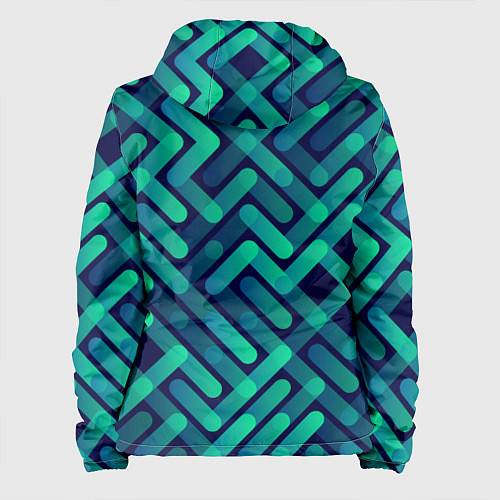 Женская куртка Бирюзовые линии / 3D-Черный – фото 2