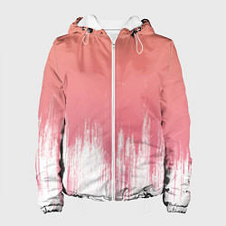 Куртка с капюшоном женская Персиковый градиент с потертостями, цвет: 3D-белый