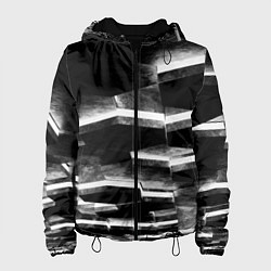 Куртка с капюшоном женская Каменные плиты с белой подсветкой, цвет: 3D-черный