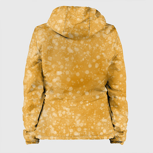 Женская куртка Оранжевый фон и белые точки / 3D-Черный – фото 2