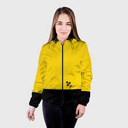Куртка с капюшоном женская Атомный цветок, цвет: 3D-черный — фото 2