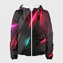 Куртка с капюшоном женская Объемные неоновые детали, цвет: 3D-белый