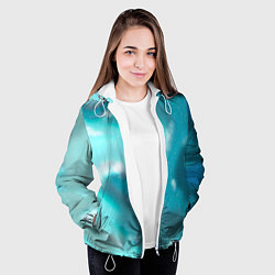 Куртка с капюшоном женская Волны в море, цвет: 3D-белый — фото 2