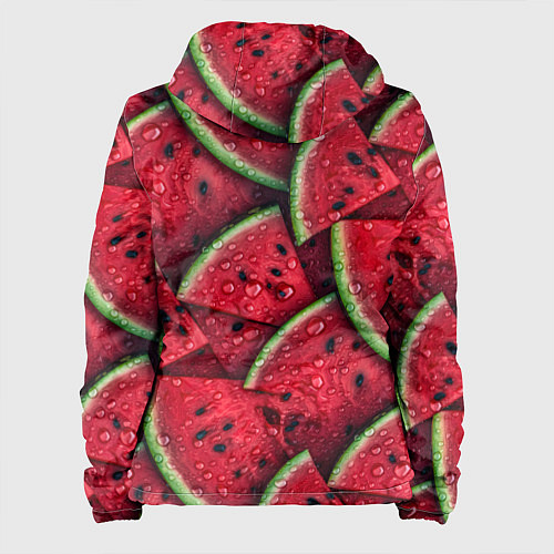 Женская куртка Сочная текстура из долек арбуза / 3D-Черный – фото 2