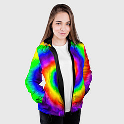 Куртка с капюшоном женская Тай-дай, цвет: 3D-черный — фото 2