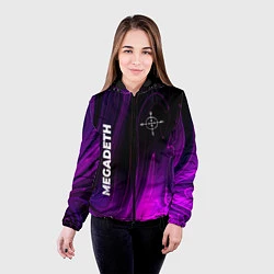Куртка с капюшоном женская Megadeth violet plasma, цвет: 3D-черный — фото 2