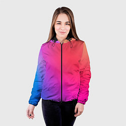 Куртка с капюшоном женская Цветной градиент, цвет: 3D-черный — фото 2
