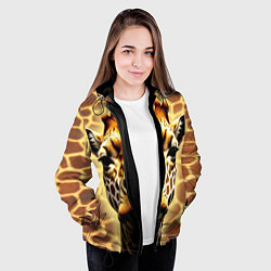 Куртка с капюшоном женская Жирафа, цвет: 3D-черный — фото 2