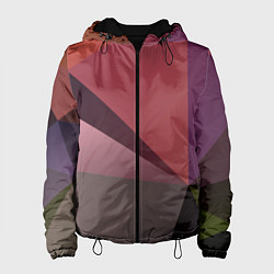Куртка с капюшоном женская Разные треугольники и геометрия, цвет: 3D-черный